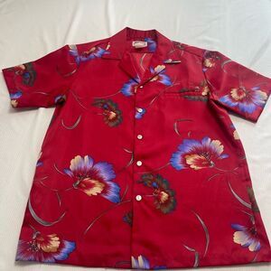 Nani Of Hawaii VTG Red Button Up Shirt Size Small
